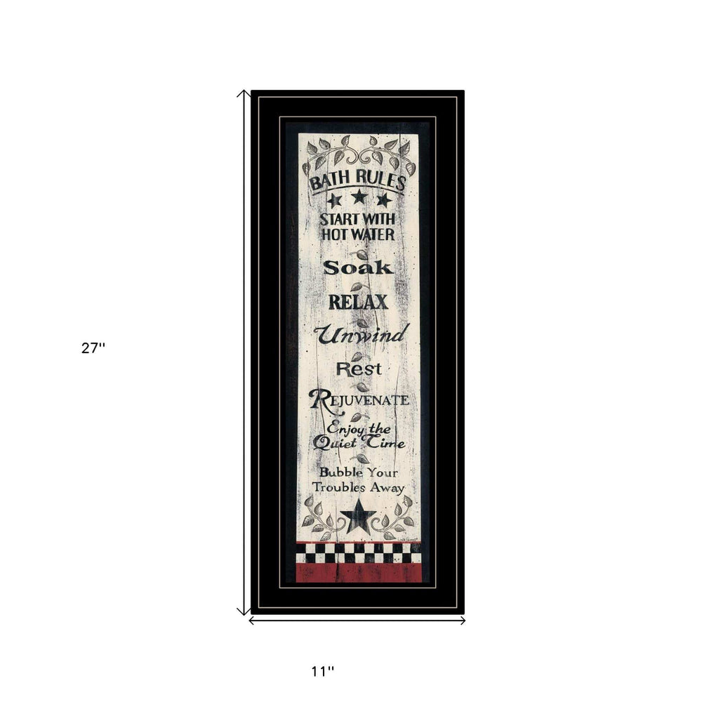 Bath Rules 5 Black Framed Print Bathroom Wall Art - Homeroots - Flyclothing LLC