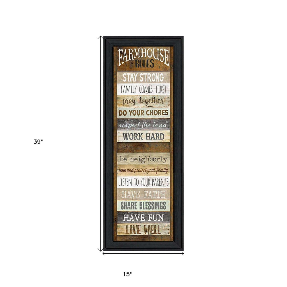 Farmhouse Rules 3 Black Framed Print Wall Art - Homeroots - Flyclothing LLC