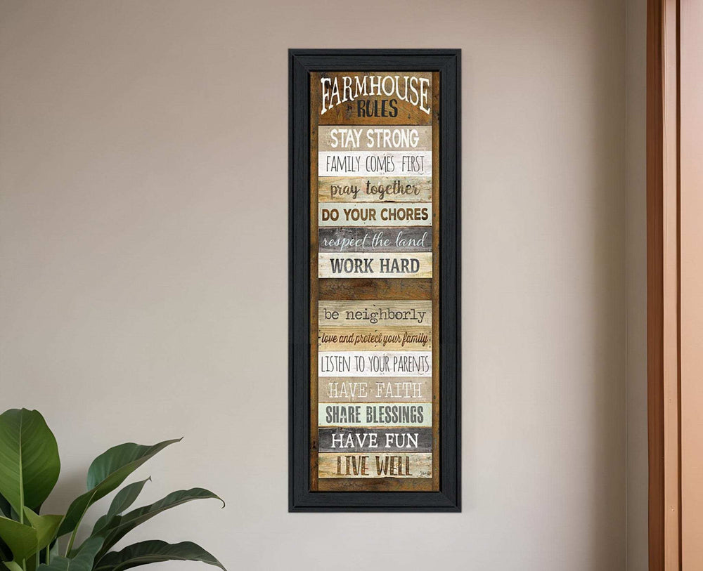 Farmhouse Rules 3 Black Framed Print Wall Art - Homeroots - Flyclothing LLC