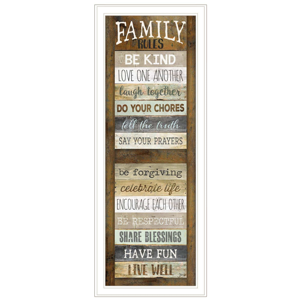Family Rules Shutter 2 White Framed Print Wall Art - Homeroots - Flyclothing LLC