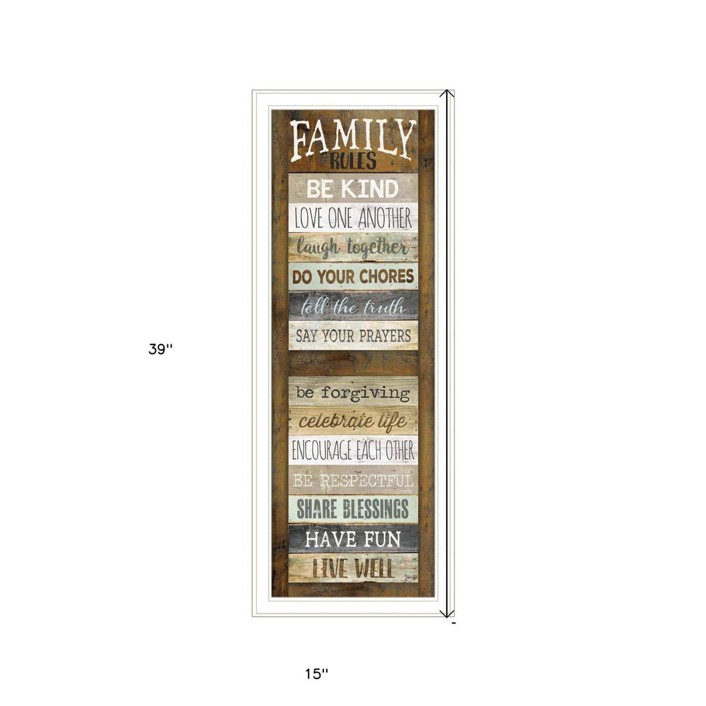 Family Rules Shutter 2 White Framed Print Wall Art - Homeroots - Flyclothing LLC
