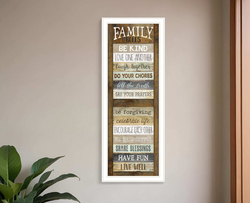 Family Rules Shutter 2 White Framed Print Wall Art - Homeroots - Flyclothing LLC