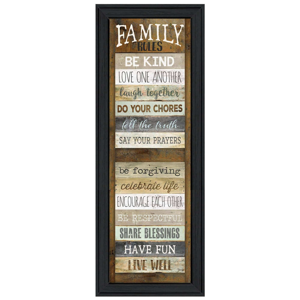 Family Rules Shutter 3 Black Framed Print Wall Art - Homeroots - Flyclothing LLC