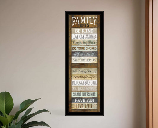 Family Rules Shutter 4 Black Framed Print Wall Art - Homeroots - Flyclothing LLC
