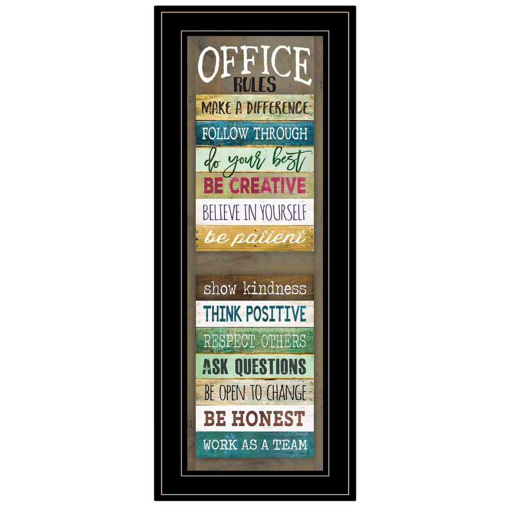 Office Rules 8 Black Framed Print Wall Art - Homeroots - Flyclothing LLC