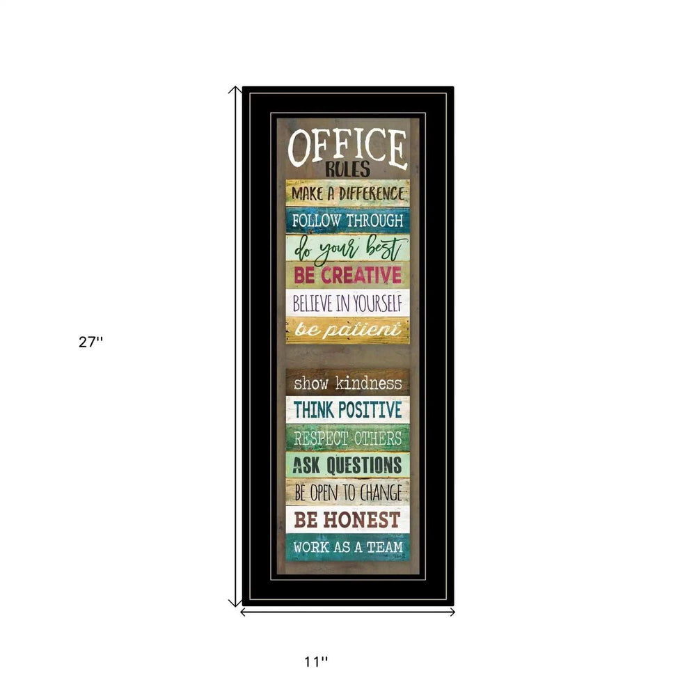 Office Rules 8 Black Framed Print Wall Art - Homeroots - Flyclothing LLC