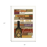 Wine With Friends White Framed Print Wall Art - Homeroots - Flyclothing LLC
