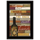 Wine With Friends Black Framed Print Wall Art - Homeroots - Flyclothing LLC