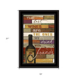 Wine With Friends Black Framed Print Wall Art - Homeroots - Flyclothing LLC