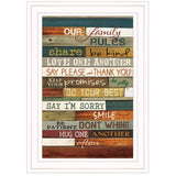 Our Family Rules 2 White Framed Print Wall Art - Homeroots - Flyclothing LLC