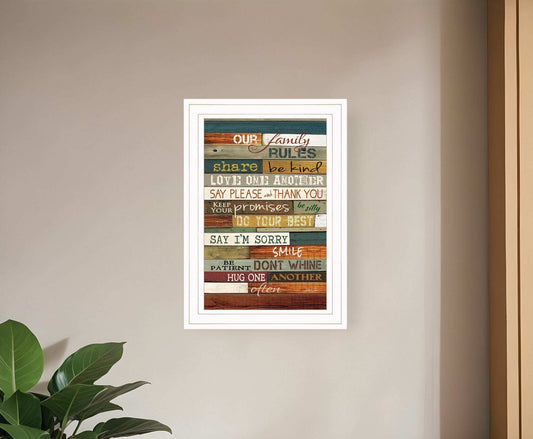 Our Family Rules 2 White Framed Print Wall Art - Homeroots - Flyclothing LLC