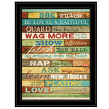 Dog Rules 7 Black Framed Print Wall Art - Homeroots - Flyclothing LLC