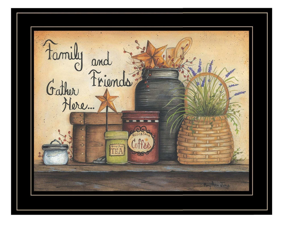 Family and Friends 4 Black Framed Print Wall Art - Homeroots - Flyclothing LLC