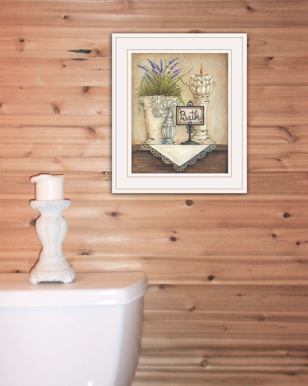 Bath Print 1 White Framed Print Bathroom Wall Art - Homeroots - Flyclothing LLC