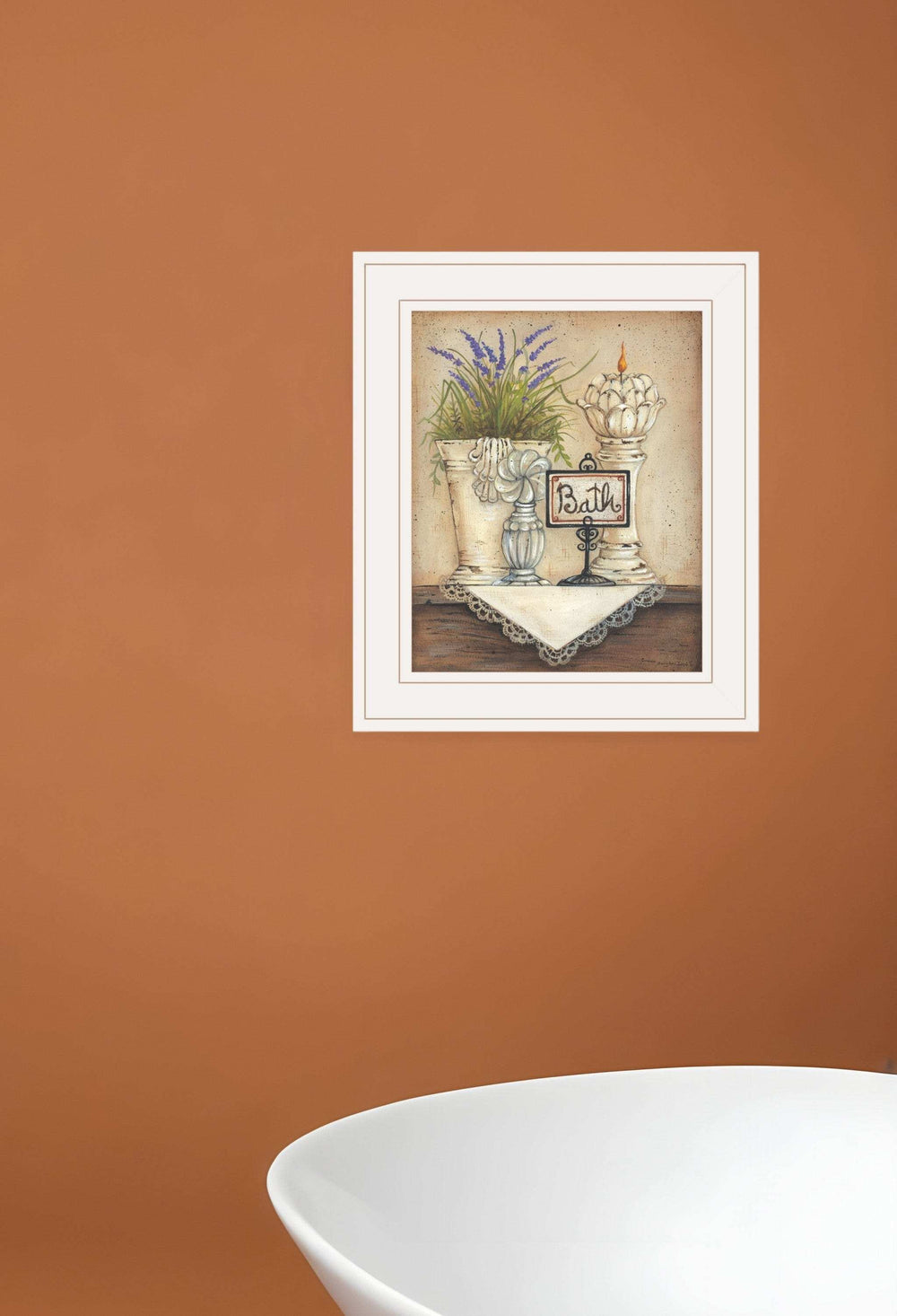 Bath Print 1 White Framed Print Bathroom Wall Art - Homeroots - Flyclothing LLC