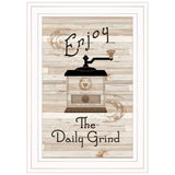 Enjoy the Daily Grind 1 White Framed Print Kitchen Wall Art - Homeroots - Flyclothing LLC