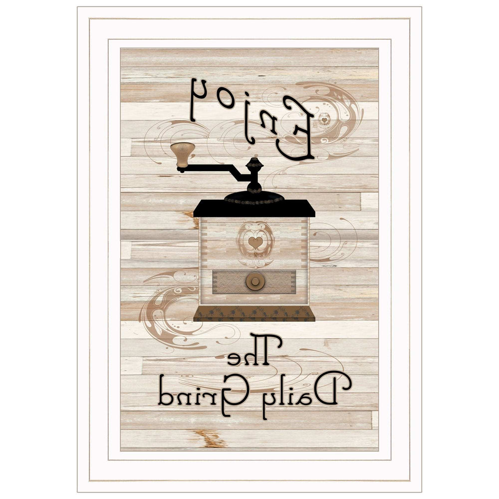 Enjoy the Daily Grind 1 White Framed Print Kitchen Wall Art - Homeroots - Flyclothing LLC
