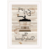 Enjoy the Daily Grind 1 White Framed Print Kitchen Wall Art - Homeroots - Flyclothing LLC