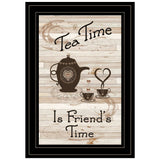 Tea Time is Friends Time 2 Black Framed Print Kitchen Wall Art - Homeroots - Flyclothing LLC