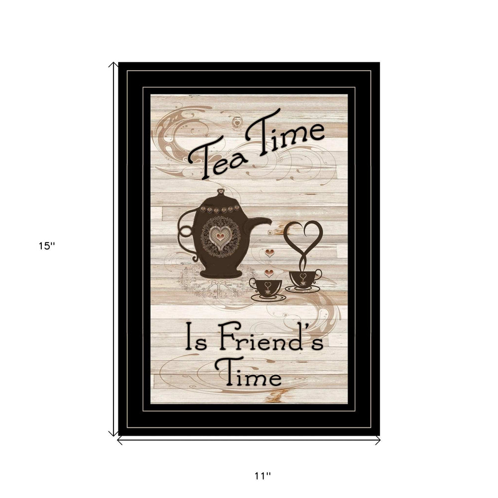 Tea Time is Friends Time 2 Black Framed Print Kitchen Wall Art - Homeroots - Flyclothing LLC