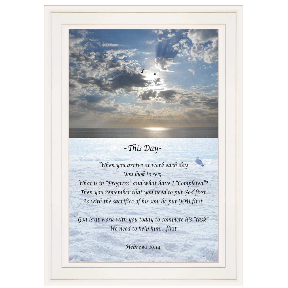 This Day 1 White Framed Print Wall Art - Homeroots - Flyclothing LLC