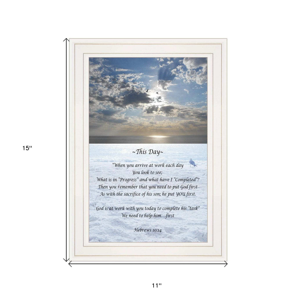This Day 1 White Framed Print Wall Art - Homeroots - Flyclothing LLC