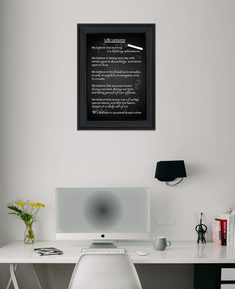 Life Lessons 1 Black Framed Print Wall Art - Homeroots - Flyclothing LLC