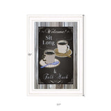 Sit Long Talk Much Chalkboard Framed 1 White Framed Print Wall Art - Homeroots - Flyclothing LLC