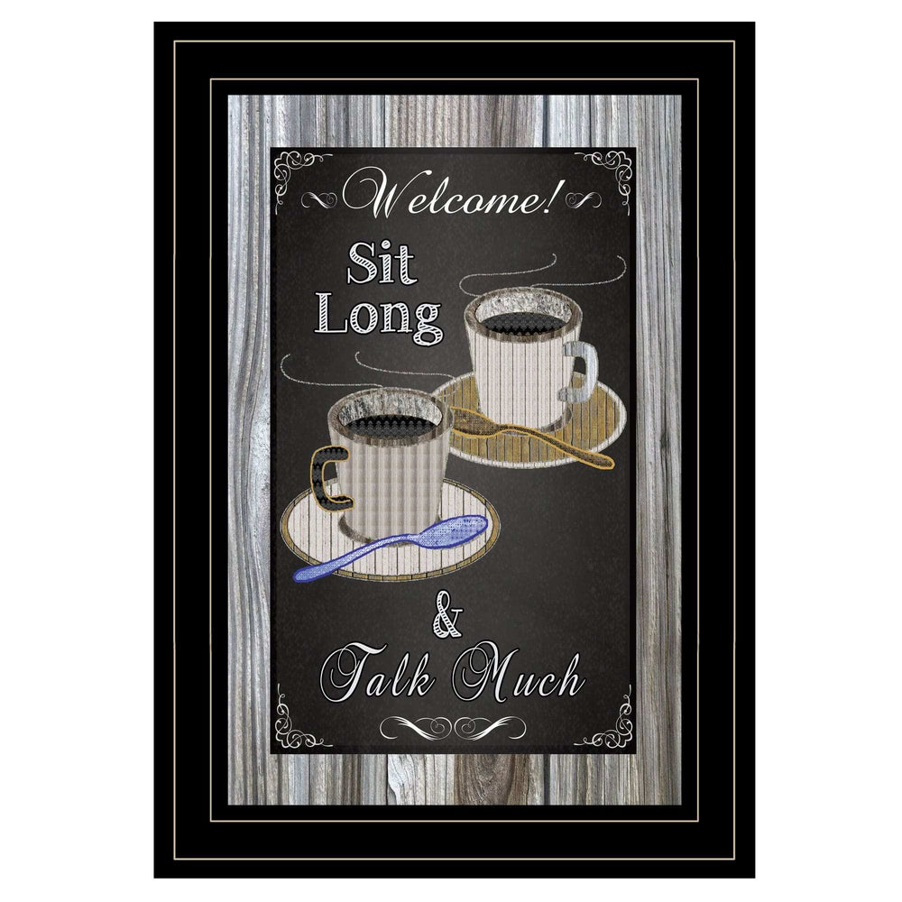 Sit Long Talk Much Chalkboard Framed 2 Black Framed Print Wall Art - Homeroots - Flyclothing LLC