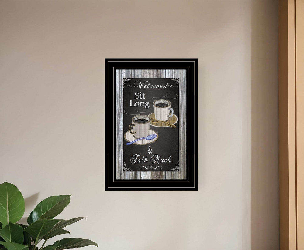 Sit Long Talk Much Chalkboard Framed 2 Black Framed Print Wall Art - Homeroots - Flyclothing LLC