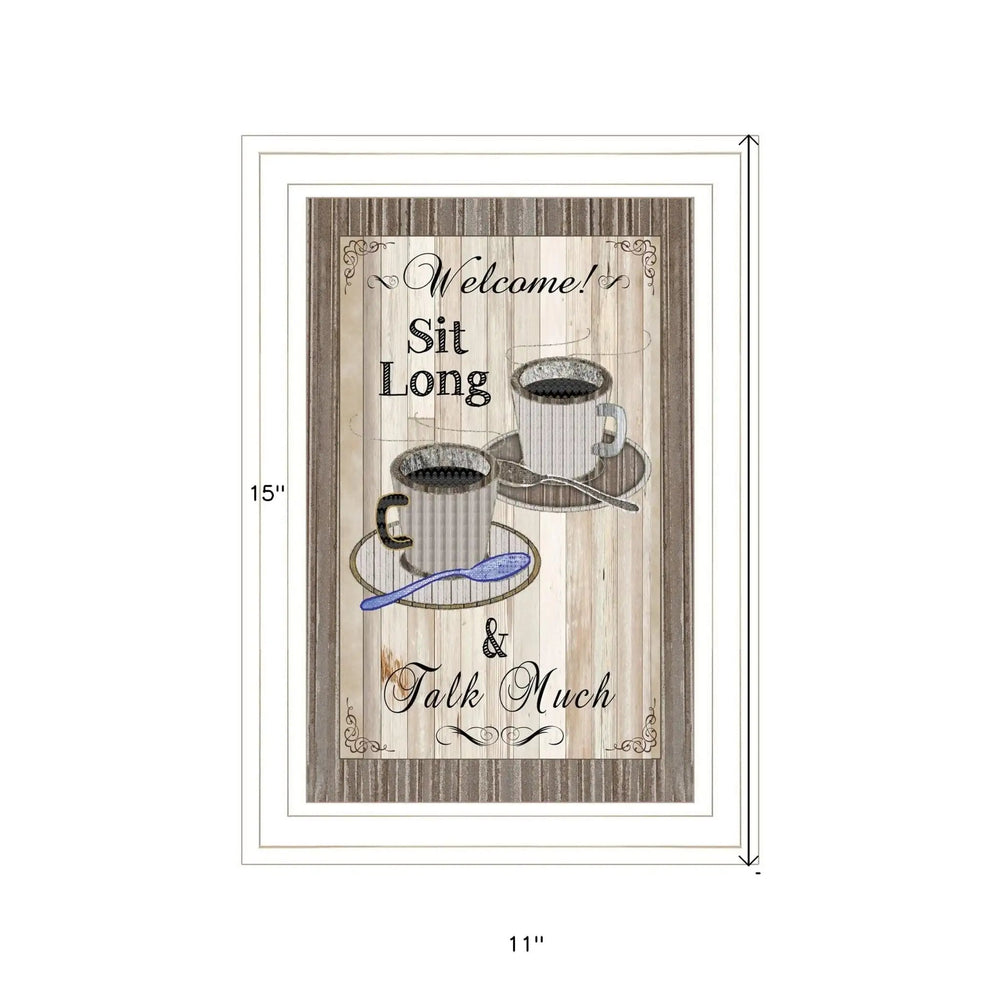 Sit Long Talk Much 1 White Framed Print Wall Art - Homeroots - Flyclothing LLC