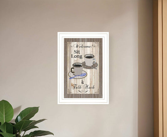 Sit Long Talk Much 1 White Framed Print Wall Art - Homeroots - Flyclothing LLC