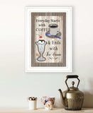 Everyday Starts with Coffee 1 White Framed Print Wall Art - Homeroots - Flyclothing LLC