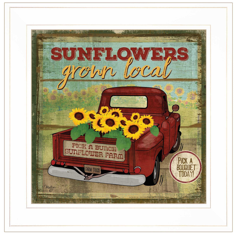 Sunflowers from the Farm 2 White Framed Print Wall Art - Homeroots - Flyclothing LLC