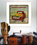 Sunflowers from the Farm 2 White Framed Print Wall Art - Homeroots - Flyclothing LLC