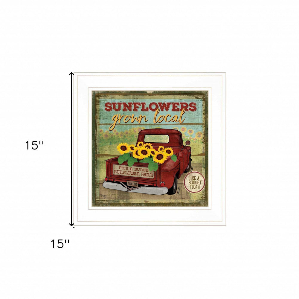 Sunflowers from the Farm 2 White Framed Print Wall Art - Homeroots - Flyclothing LLC