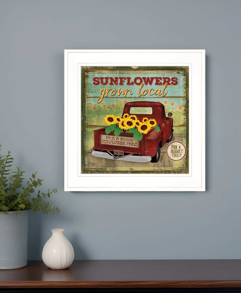 Sunflowers from the Farm 2 White Framed Print Wall Art - Homeroots - Flyclothing LLC