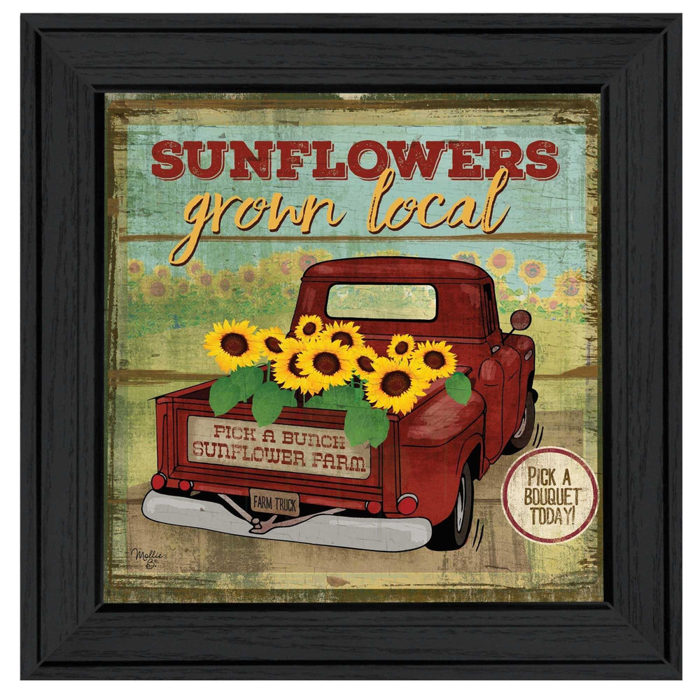 Sunflowers from the Farm 3 Black Framed Print Wall Art - Homeroots - Flyclothing LLC