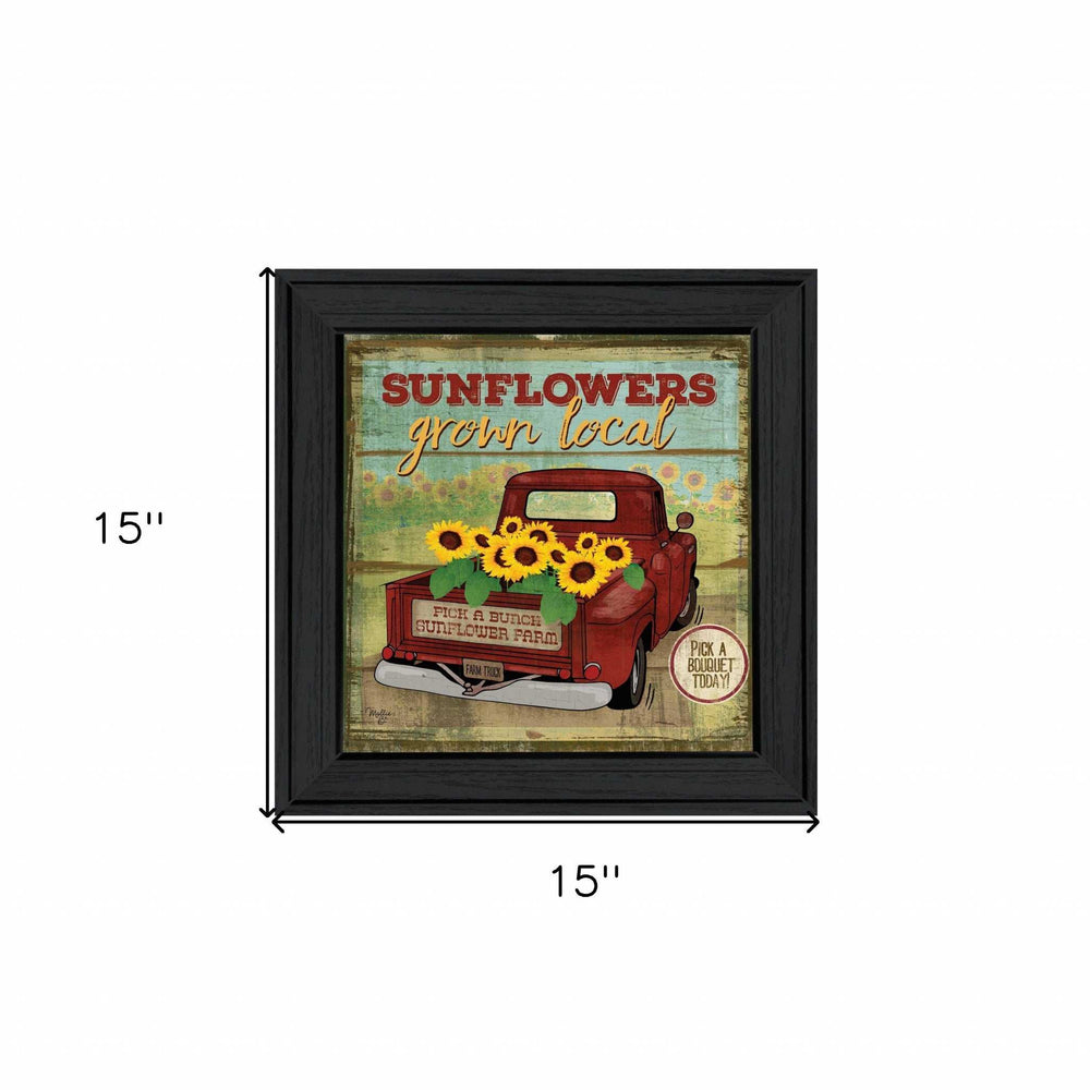 Sunflowers from the Farm 3 Black Framed Print Wall Art - Homeroots - Flyclothing LLC