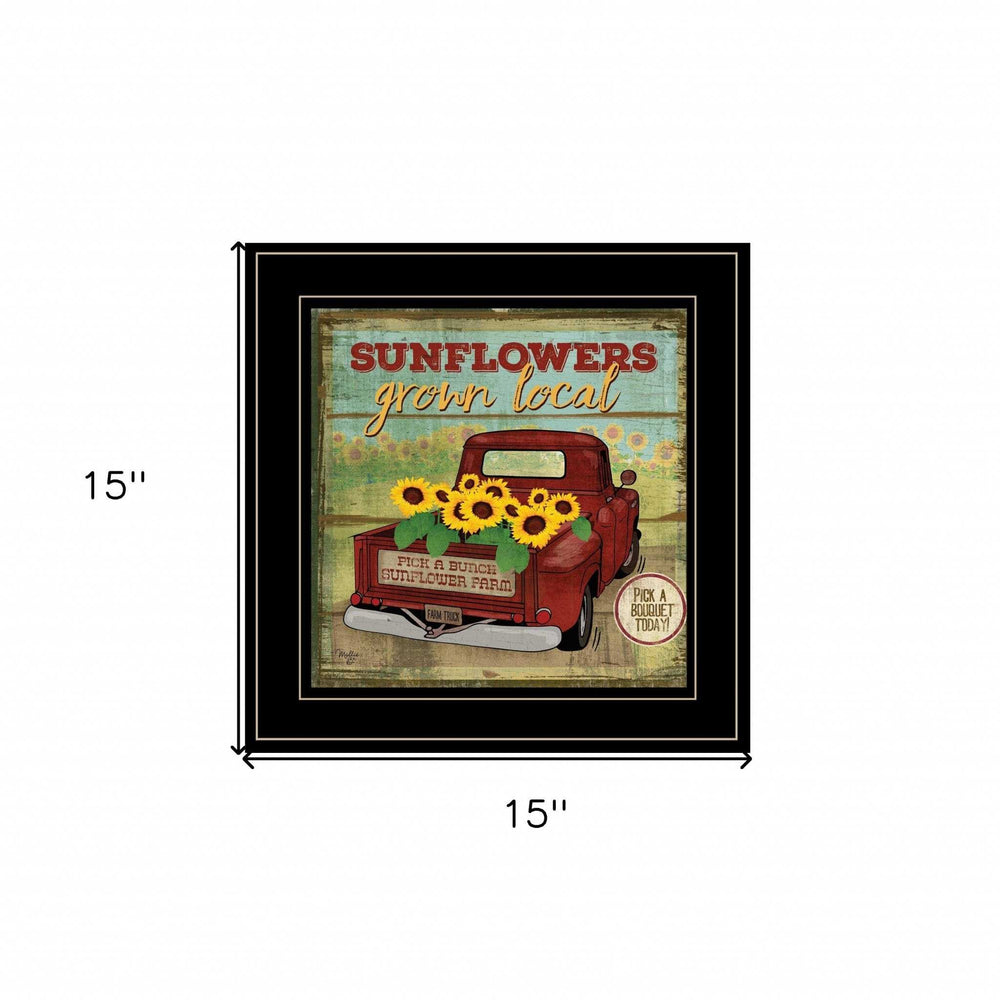 Sunflowers from the Farm 4 Black Framed Print Wall Art - Homeroots - Flyclothing LLC