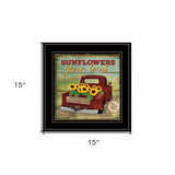 Sunflowers from the Farm 4 Black Framed Print Wall Art - Homeroots - Flyclothing LLC