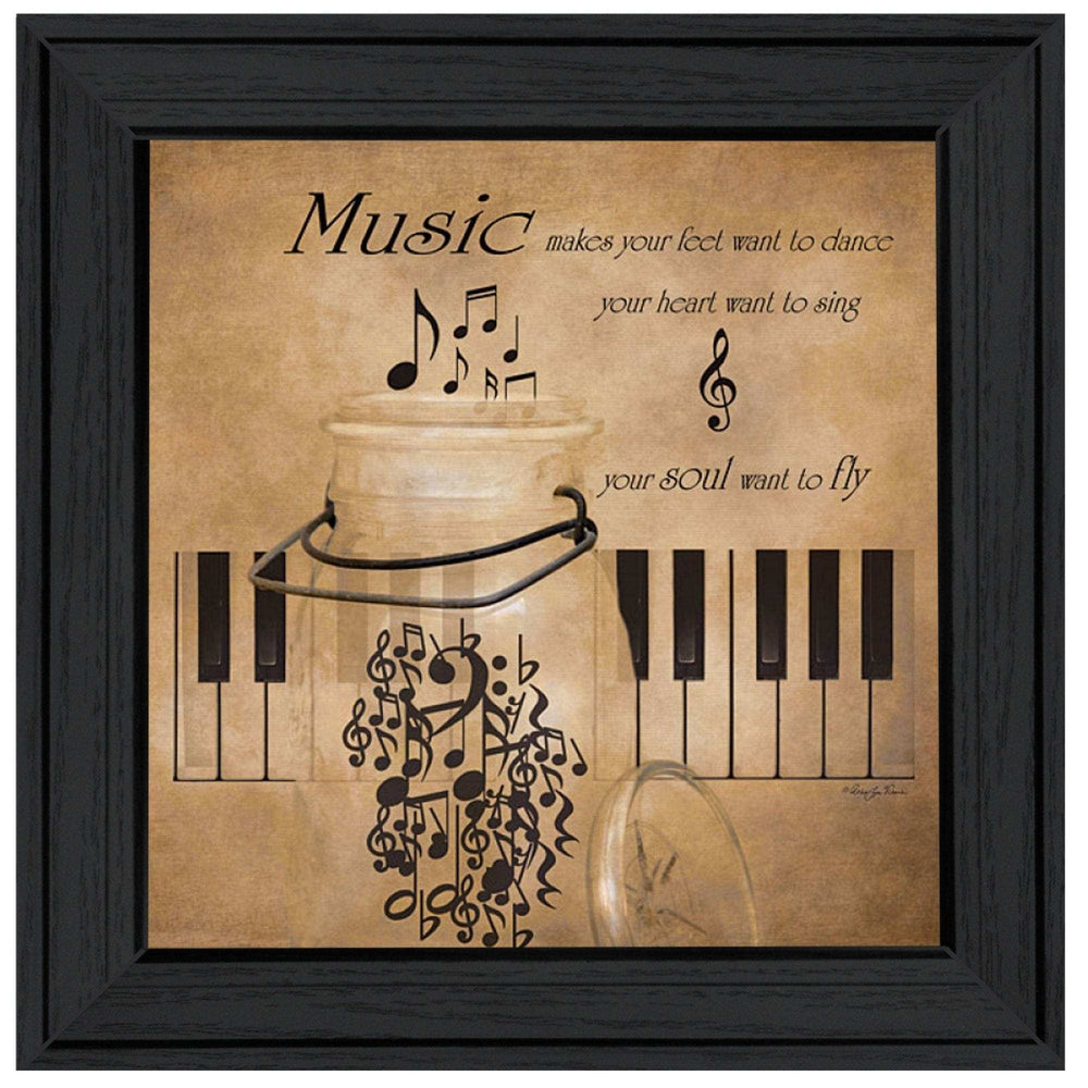 Music 3 Black Framed Print Wall Art - Homeroots - Flyclothing LLC