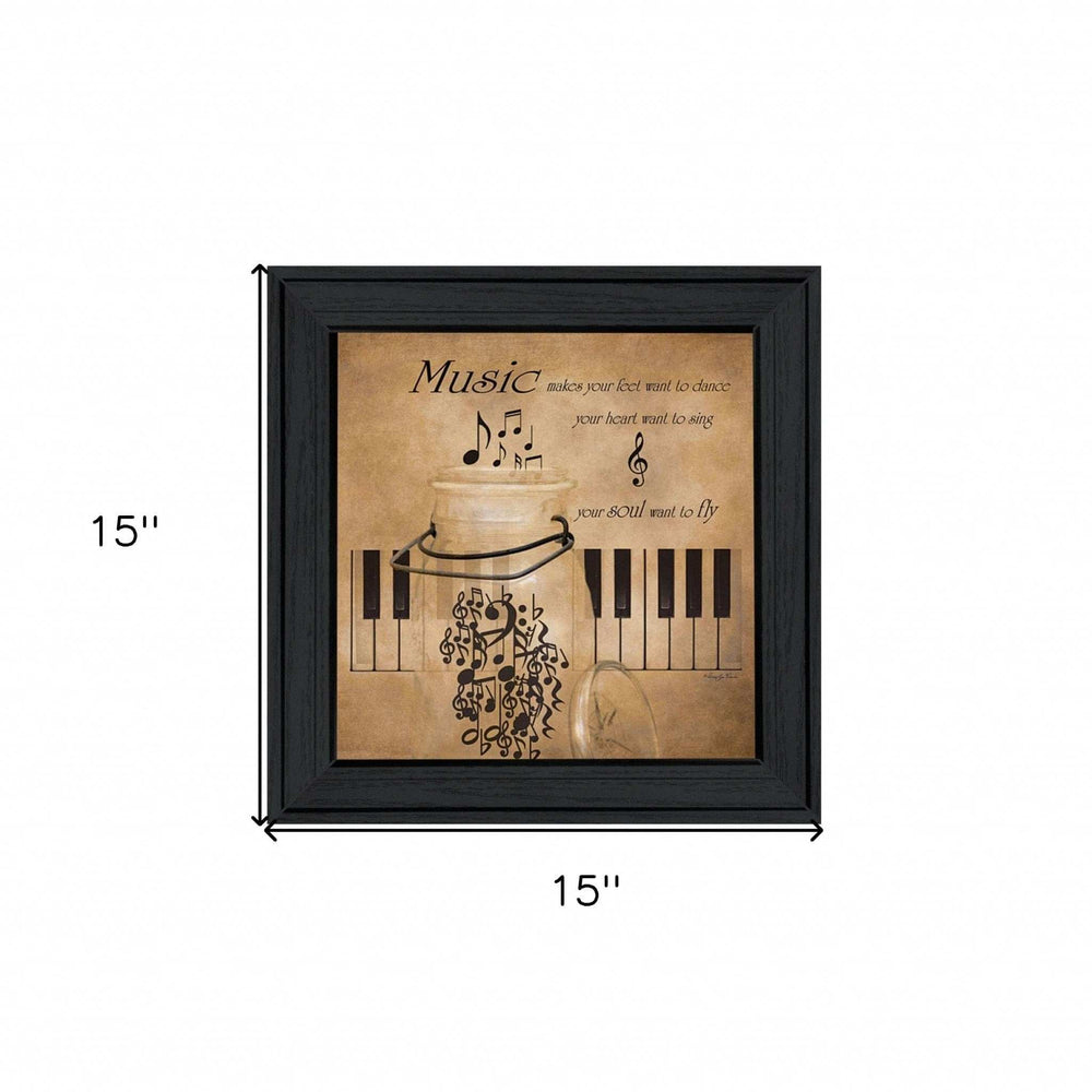 Music 3 Black Framed Print Wall Art - Homeroots - Flyclothing LLC