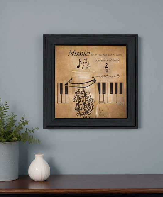 Music 3 Black Framed Print Wall Art - Homeroots - Flyclothing LLC
