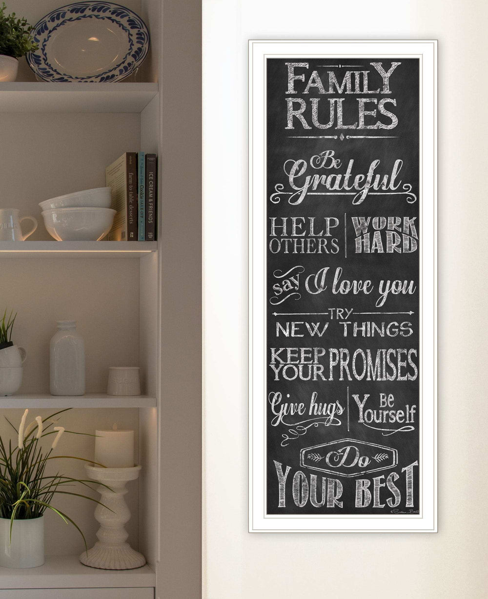 Family Rules 2 White Framed Print Wall Art - Homeroots - Flyclothing LLC
