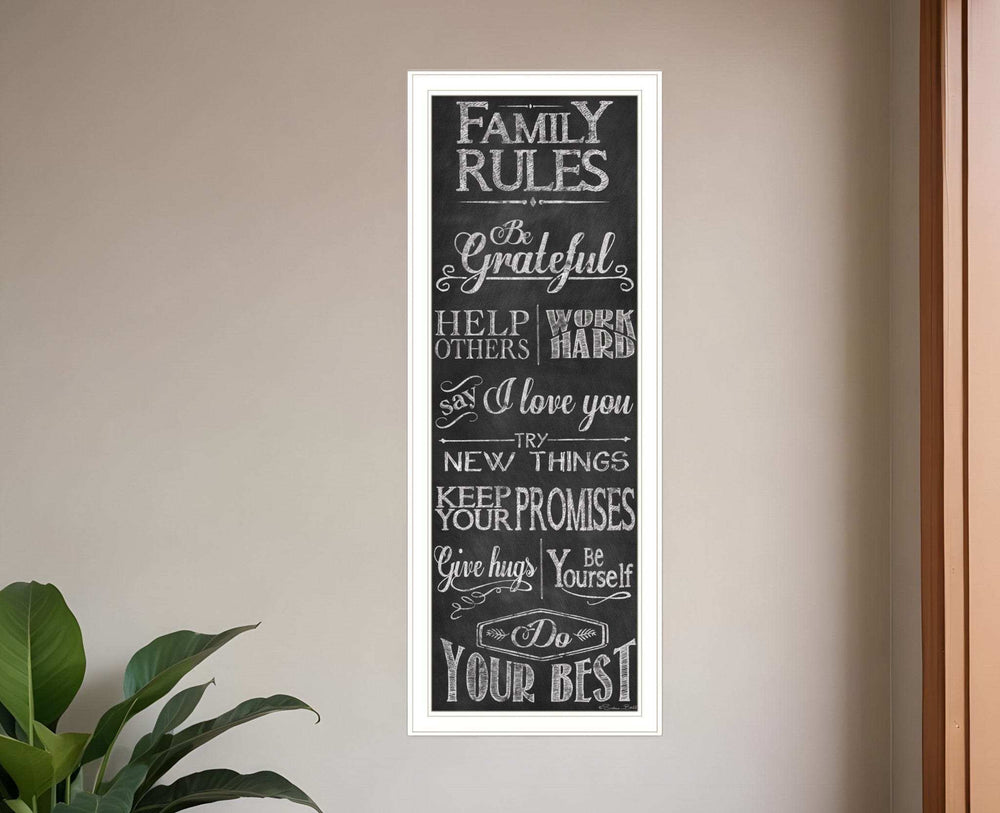 Family Rules 2 White Framed Print Wall Art - Homeroots - Flyclothing LLC