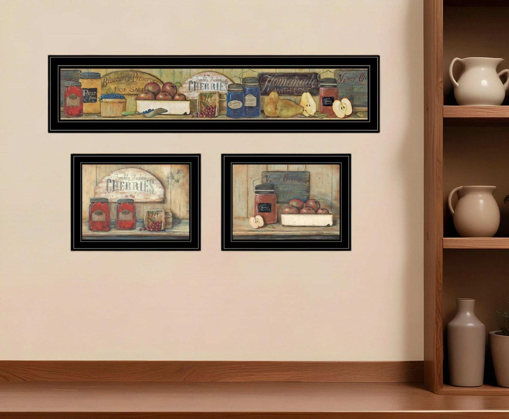 Set Of Three Country Kitchen 2 Black Framed Print Kitchen Wall Art - Homeroots - Flyclothing LLC