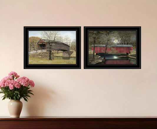 Set Of Two Bridges of 2 Black Framed Print Wall Art - Homeroots - Flyclothing LLC