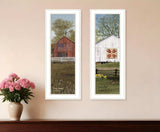 Set Of Two Country Barns 1 White Framed Print Wall Art - Homeroots - Flyclothing LLC