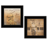 Set Of Two Music 2 Black Framed Print Wall Art - Homeroots - Flyclothing LLC